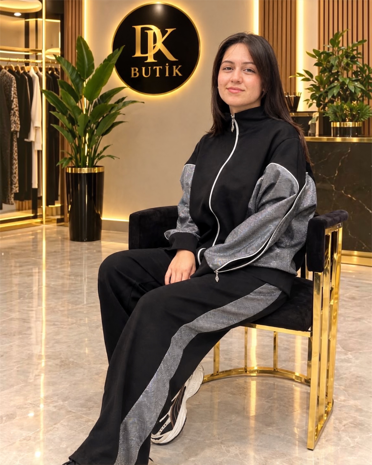 Gümüş Detaylı Tasarım İkili Takım