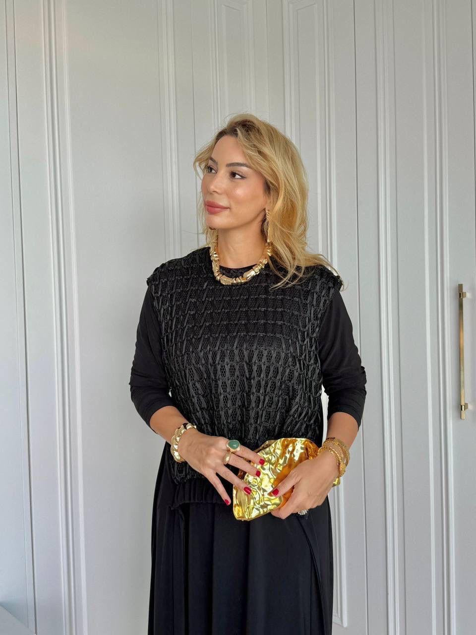 FİLE YELEKLİ ELBİSE