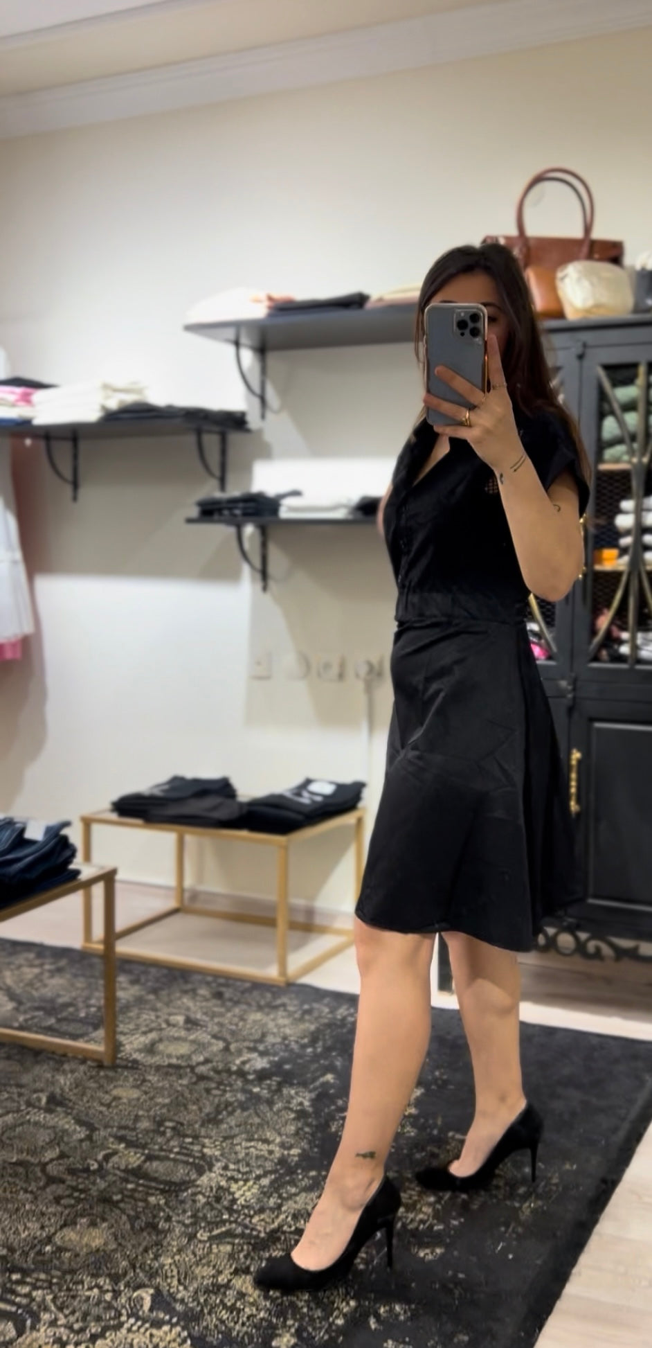 BEYMEN NAKIŞLI MİNİ ELBİSE SİYAH
