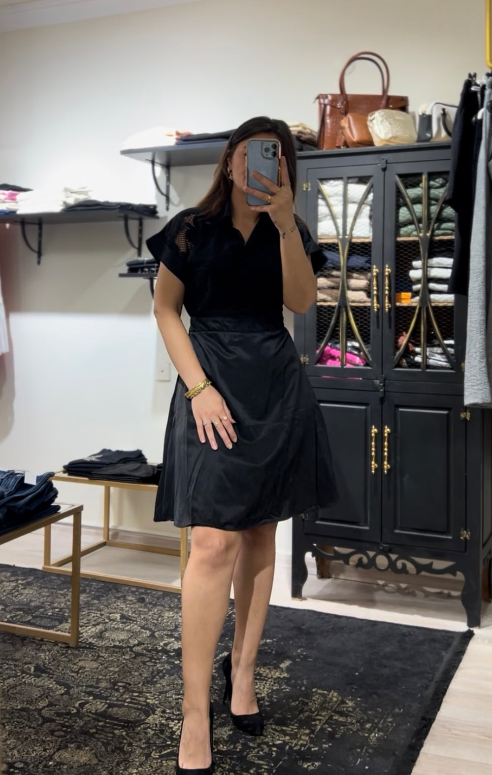 BEYMEN NAKIŞLI MİNİ ELBİSE SİYAH