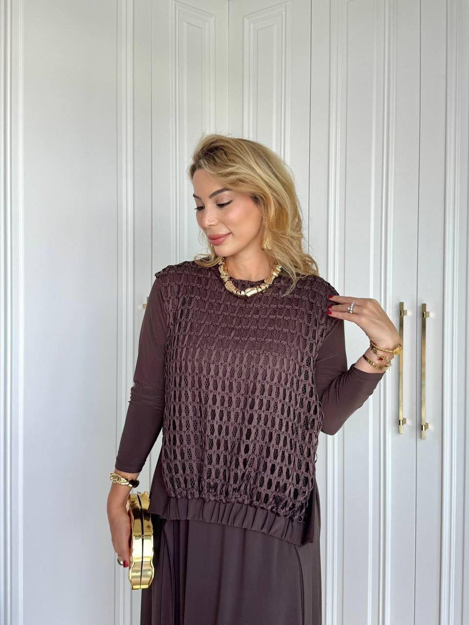 FİLE YELEKLİ ELBİSE