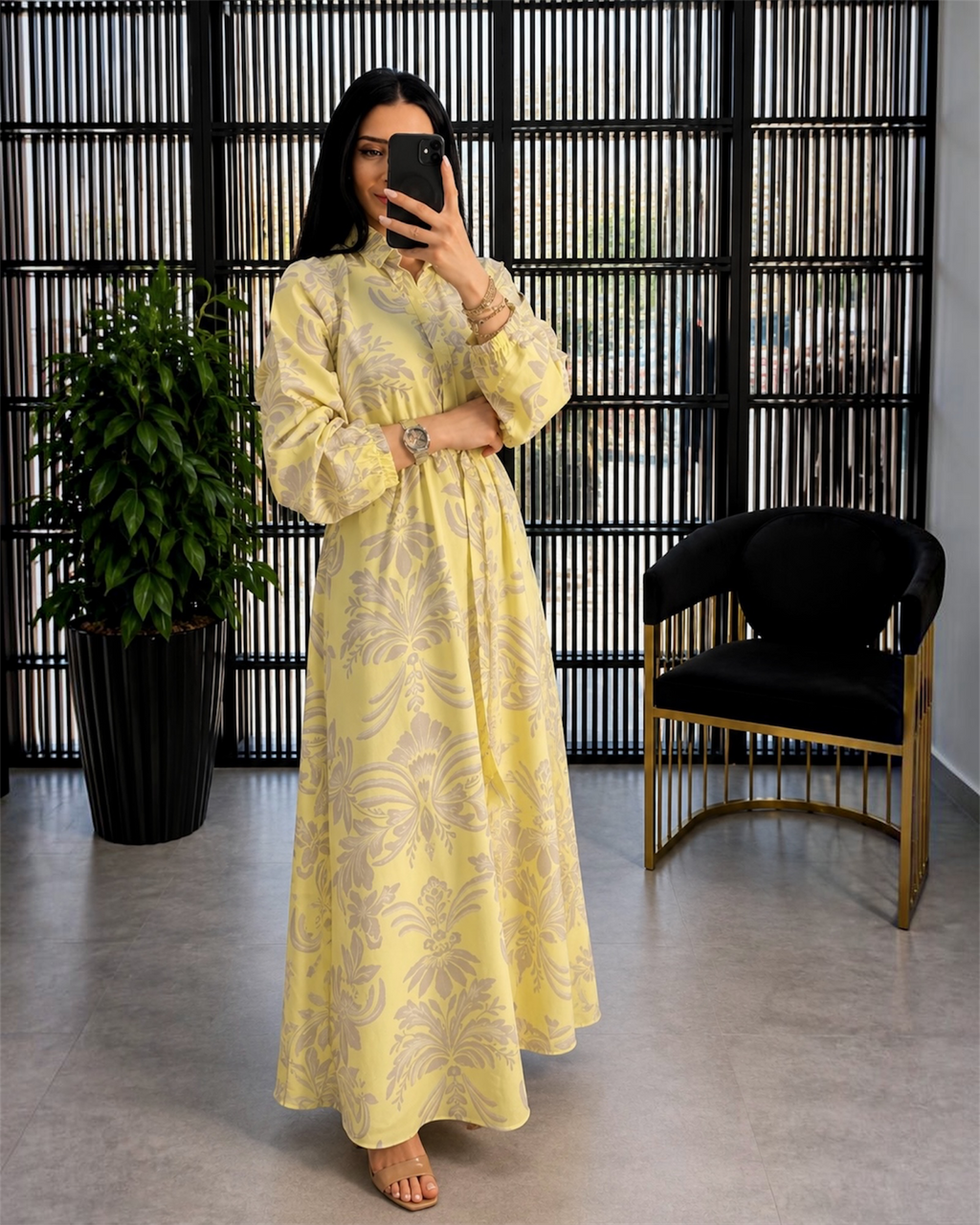 BYMN SARI GÖMLEK ELBİSE