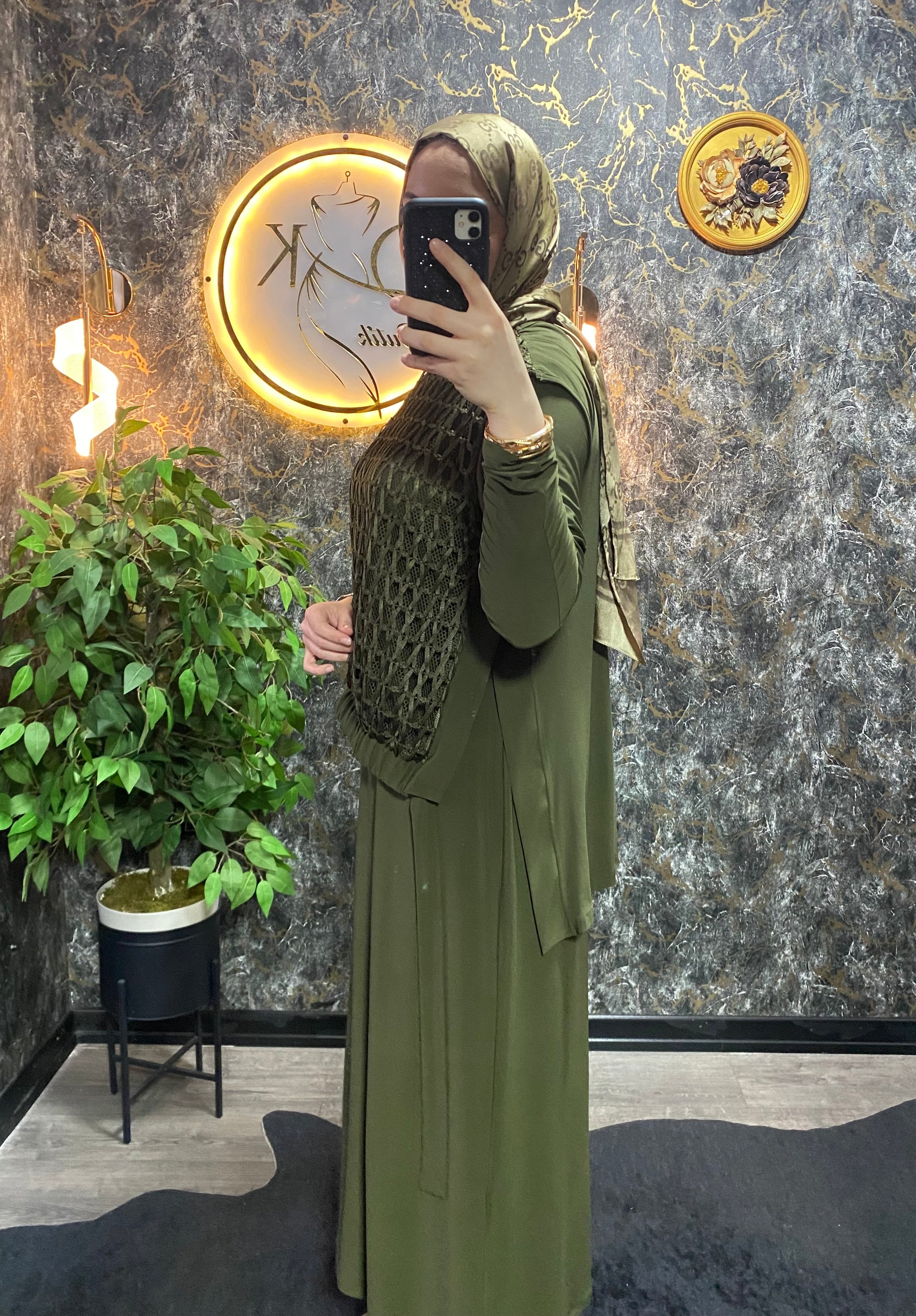 FİLE YELEKLİ ELBİSE