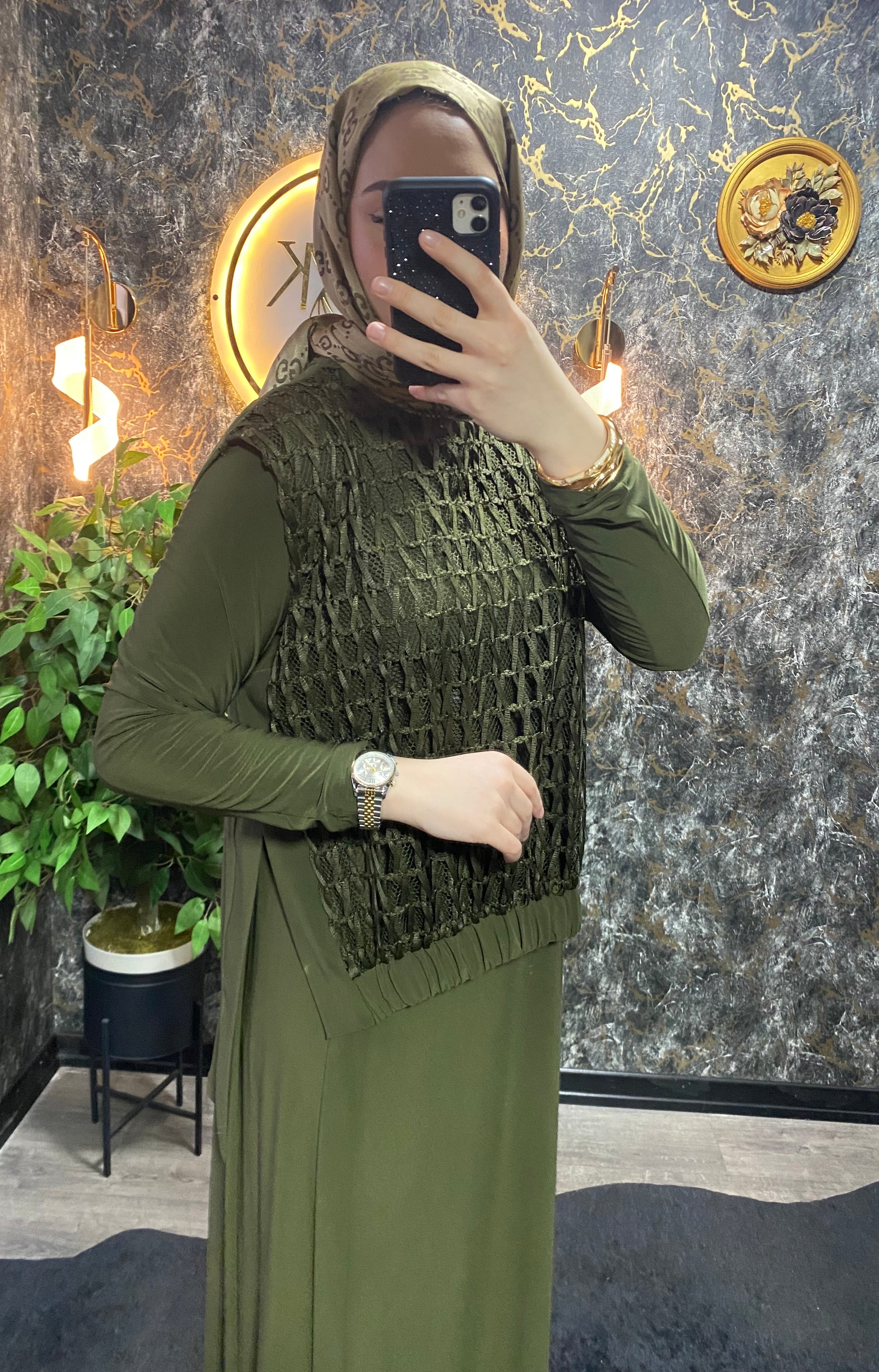 FİLE YELEKLİ ELBİSE