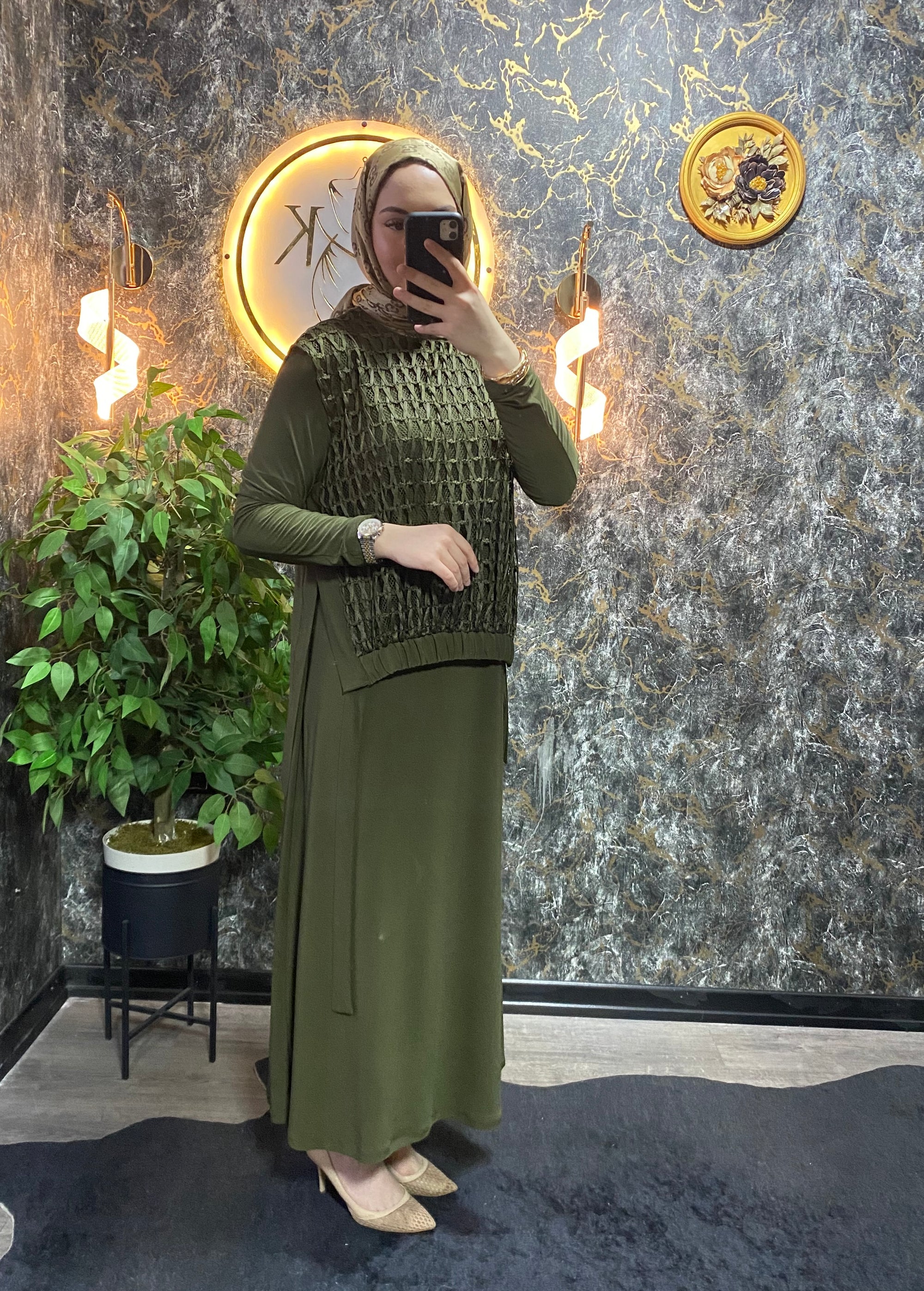 FİLE YELEKLİ ELBİSE