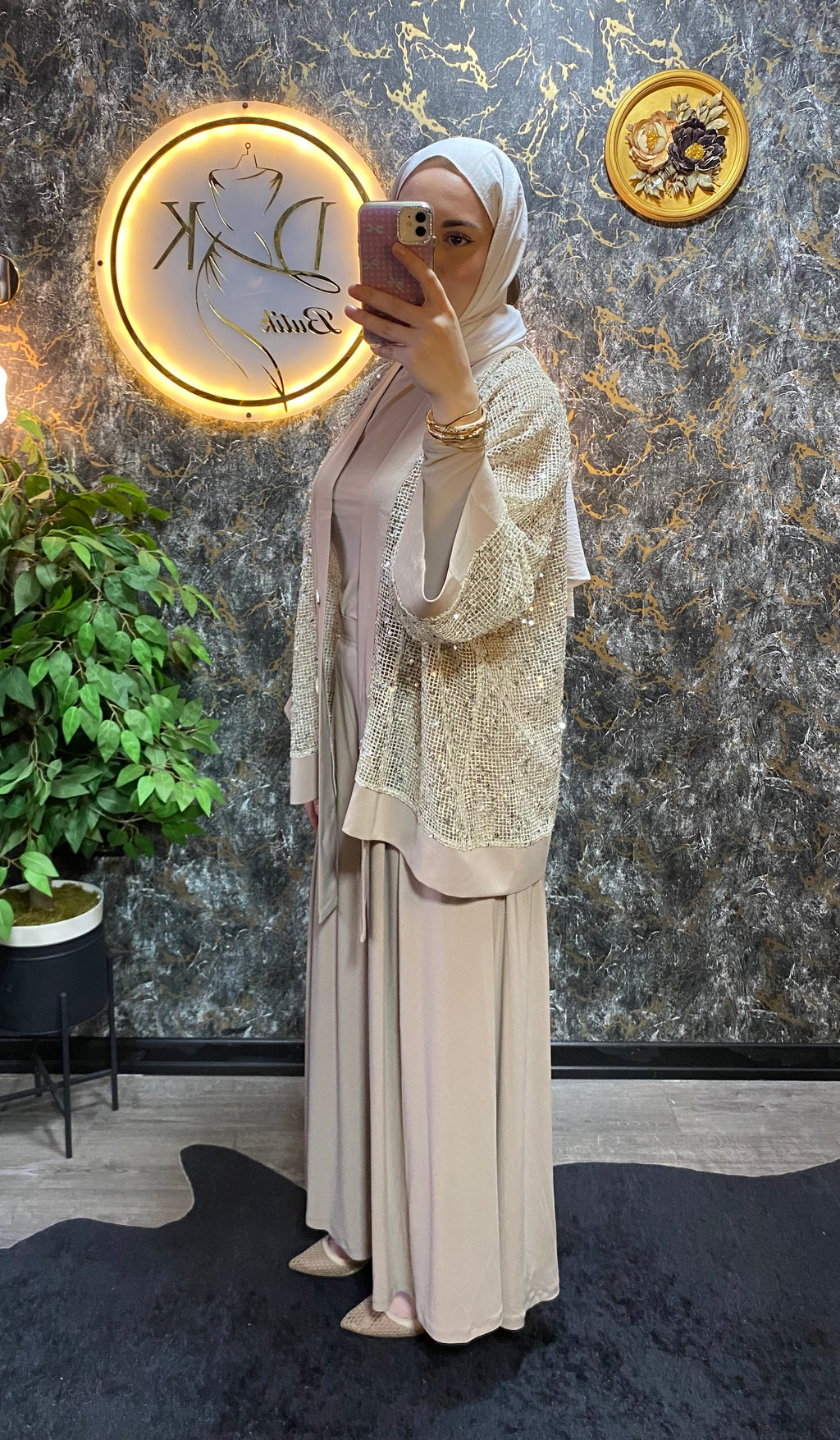 PUL PAYET İŞLEMELİ ÜÇLÜ ÇEKET TAKIM KREM