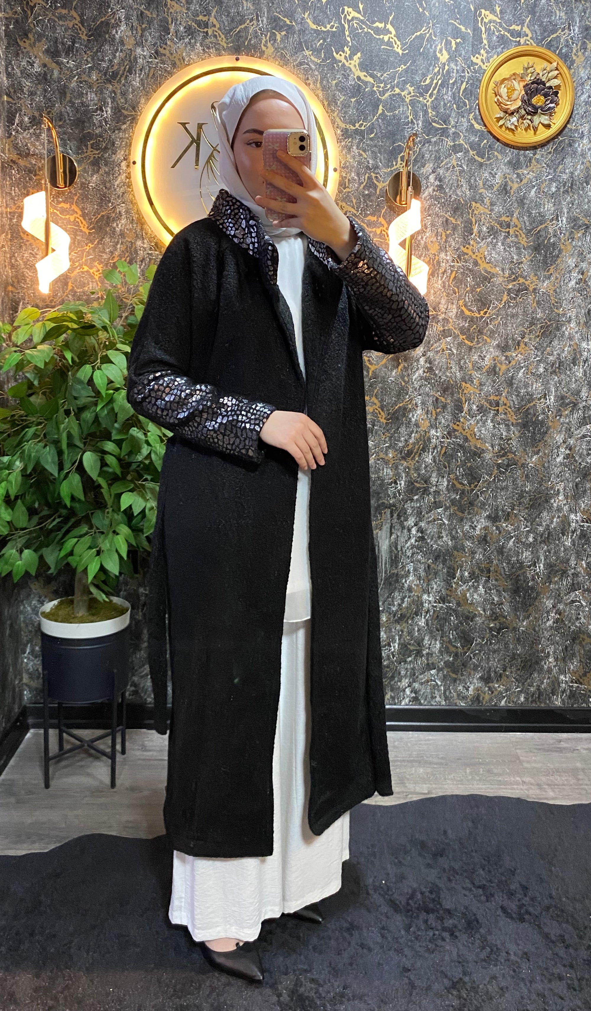 GÜMÜŞ DETAYLI BUKLET KABAN SİYAH