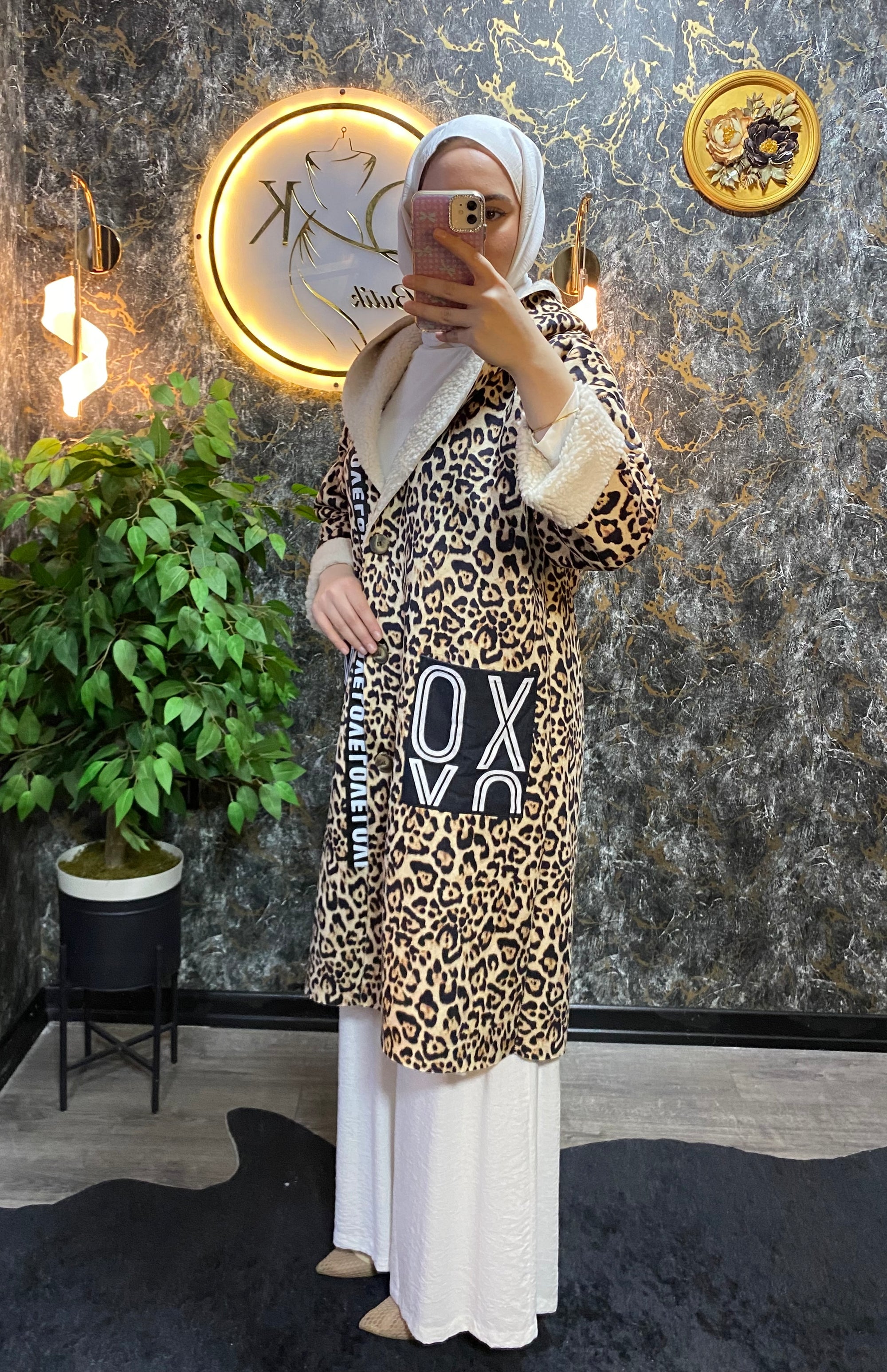 İÇİ KÜRKLÜ LEOPAR KAP