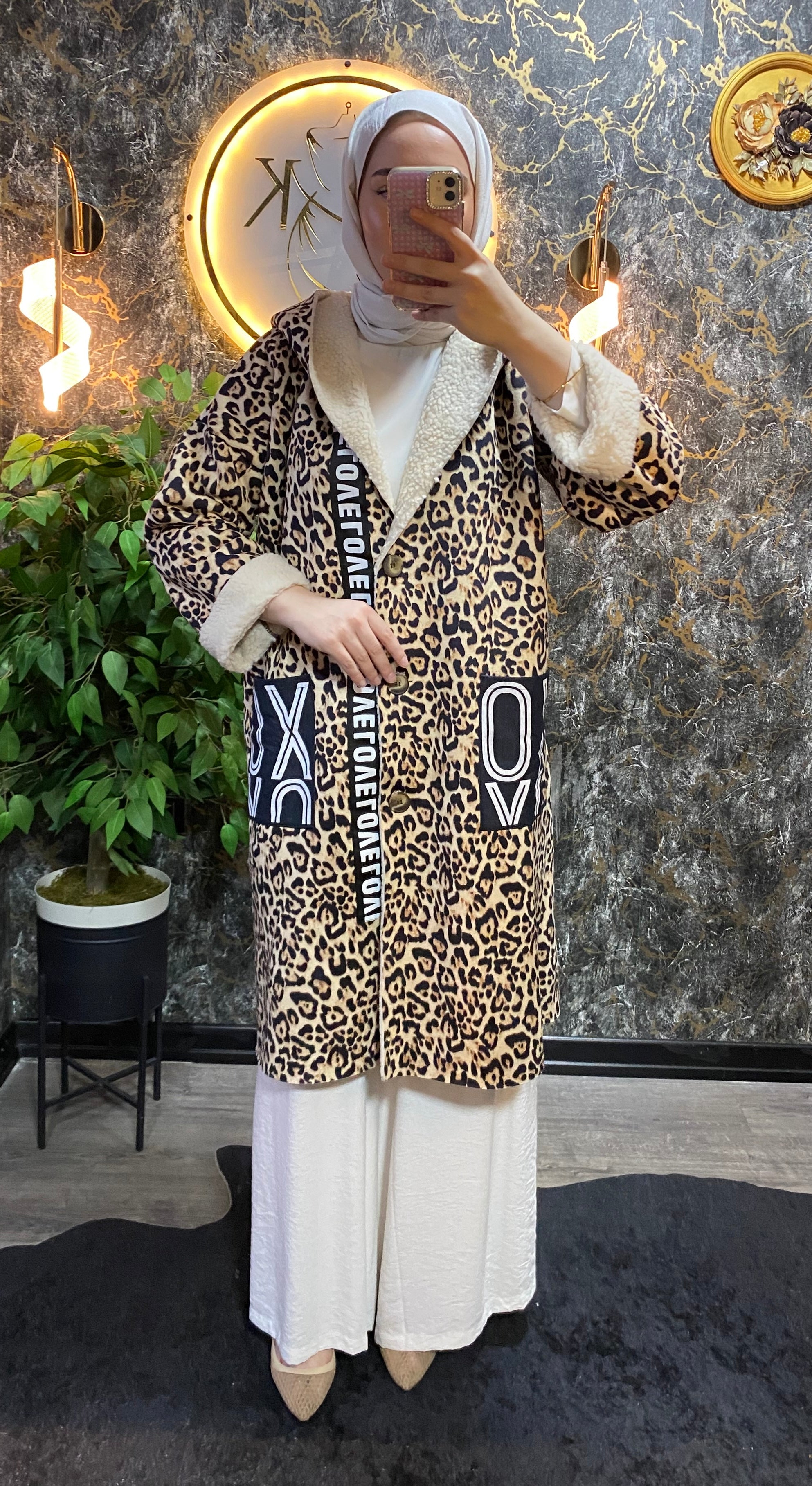 İÇİ KÜRKLÜ LEOPAR KAP