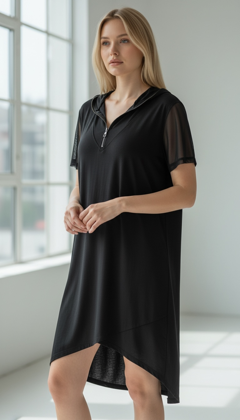 Tül Detaylı Elbise Tunik