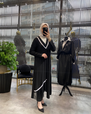 TÜL DETAYLI ELBİSE