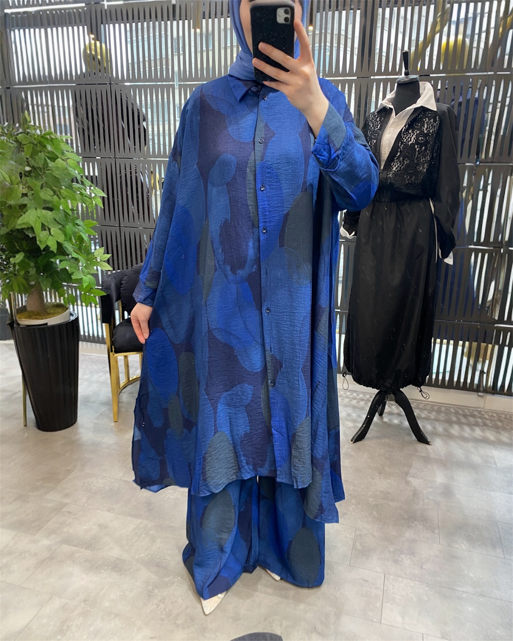İkili Keten Kimono Takım