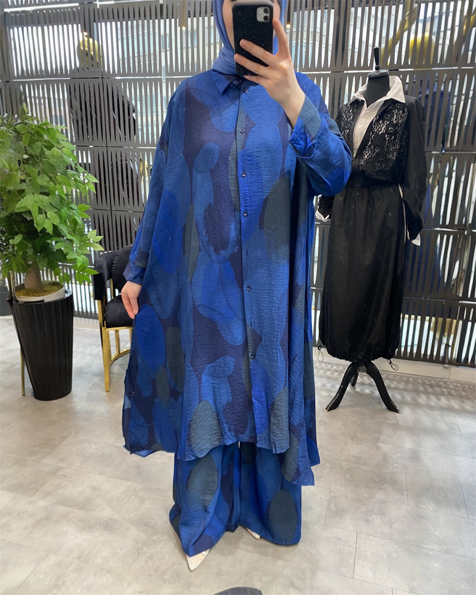 İkili Keten Kimono Takım