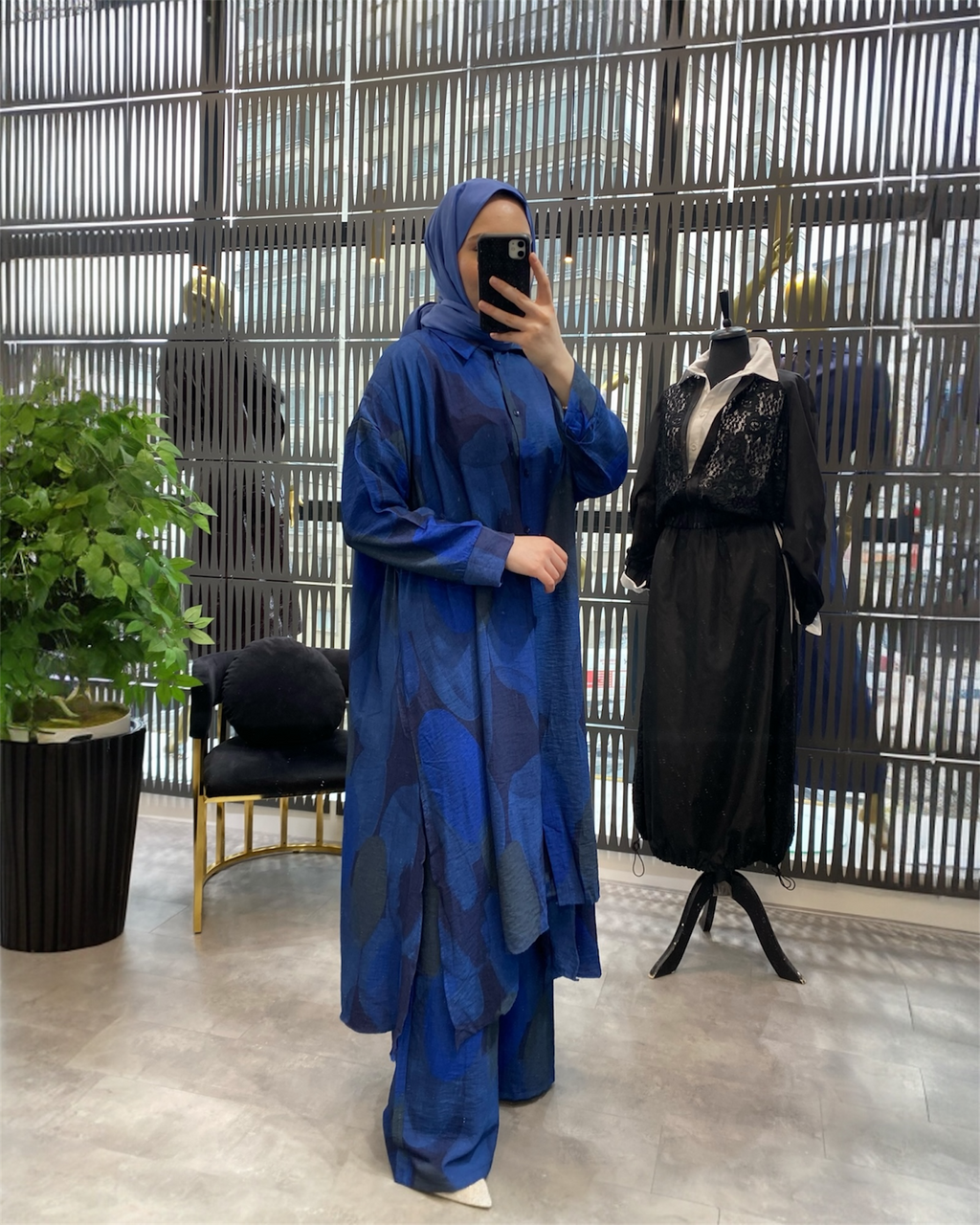 İkili Keten Kimono Takım
