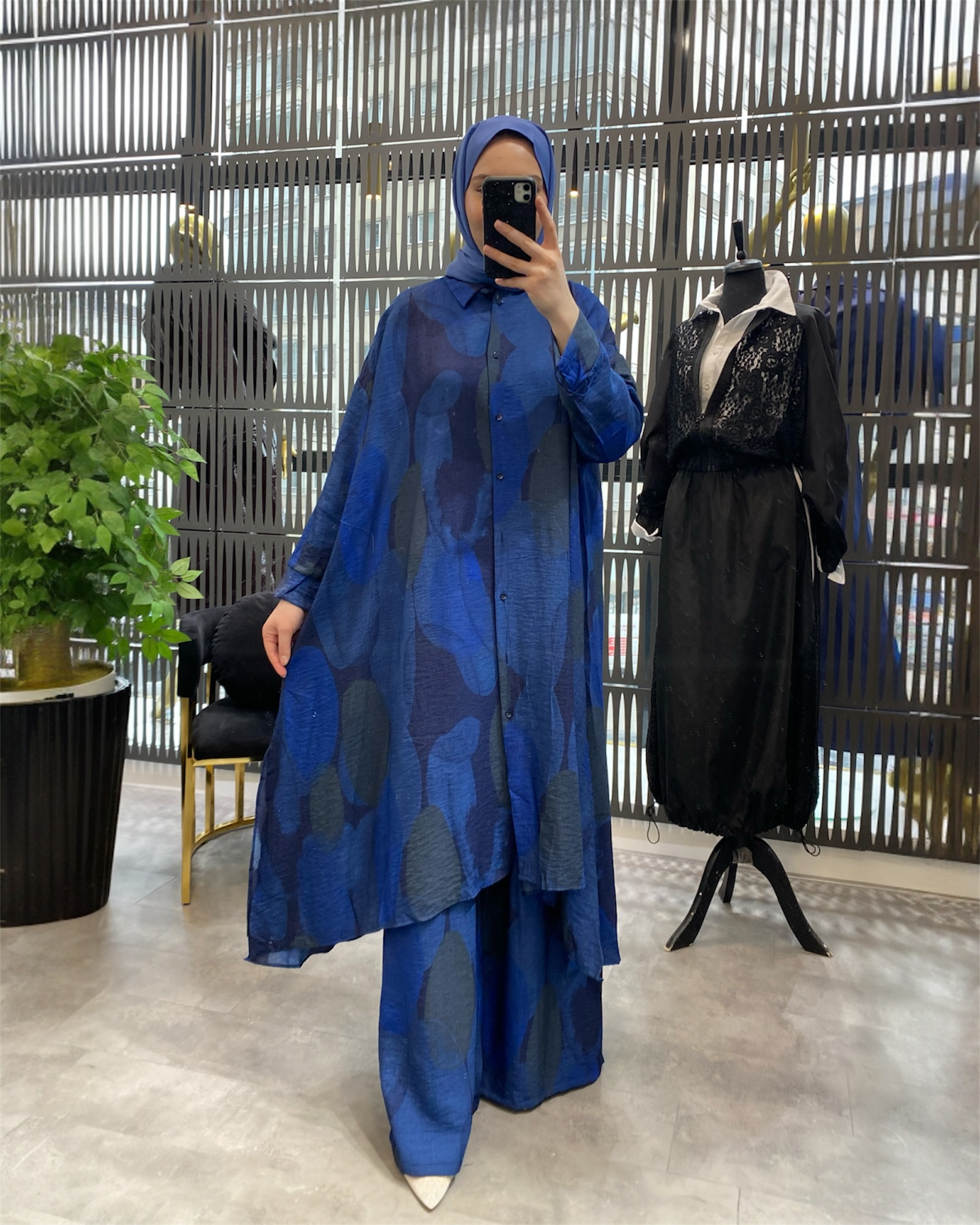 İkili Keten Kimono Takım