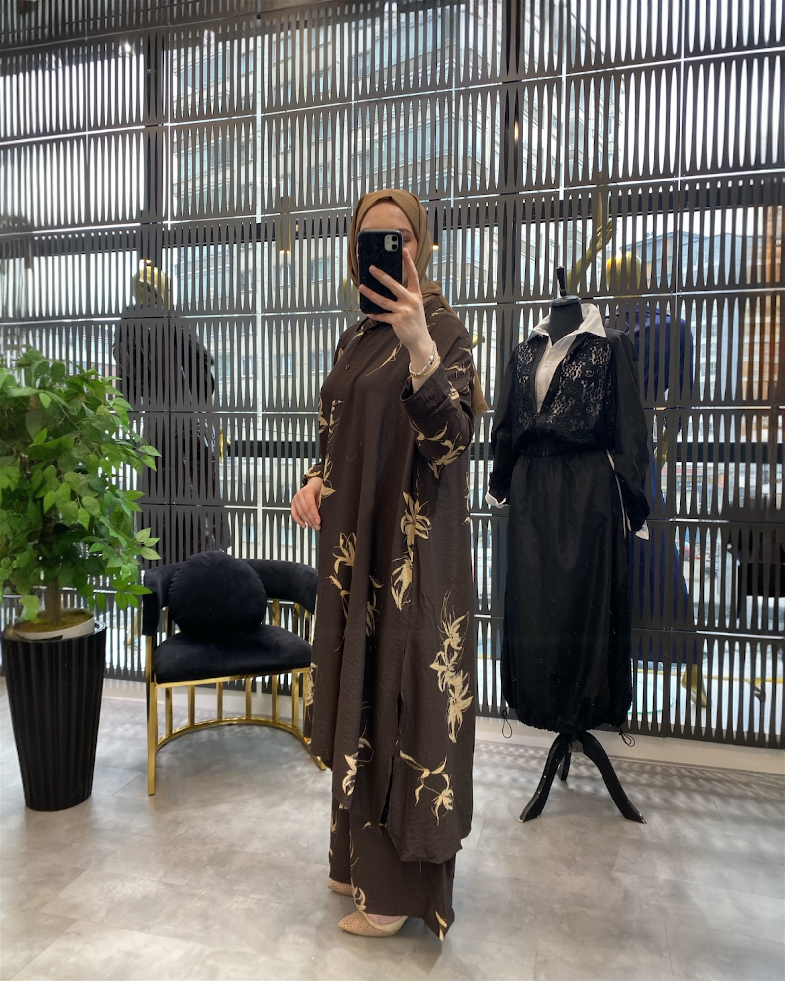 İkili Keten Kimono Takım