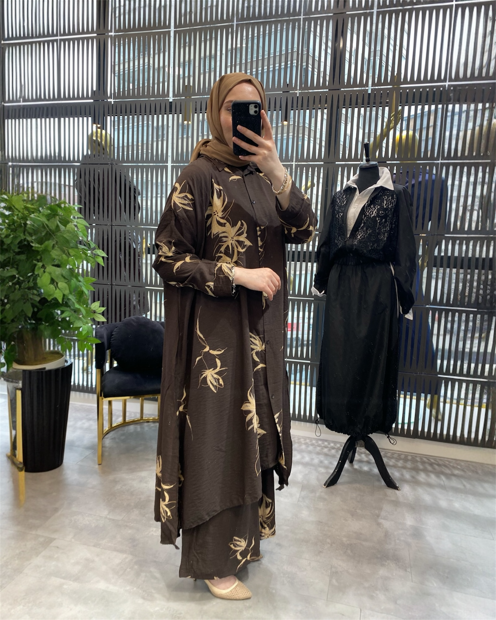 İkili Keten Kimono Takım