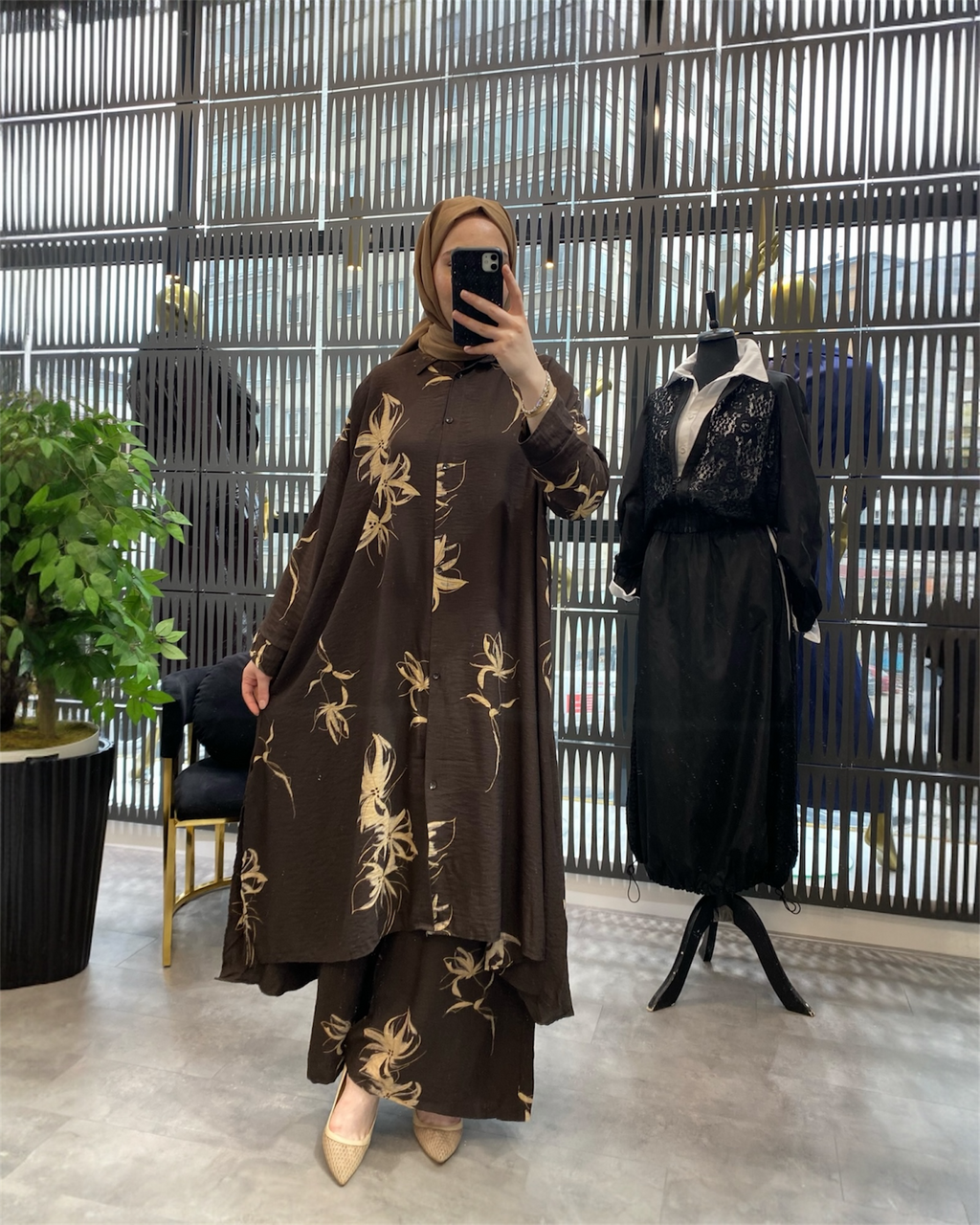 İkili Keten Kimono Takım