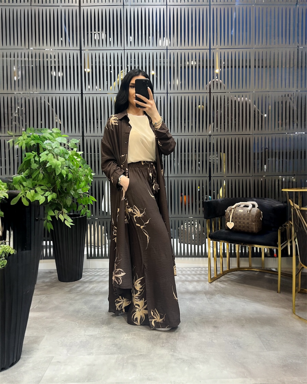 İkili Keten Kimono Takım