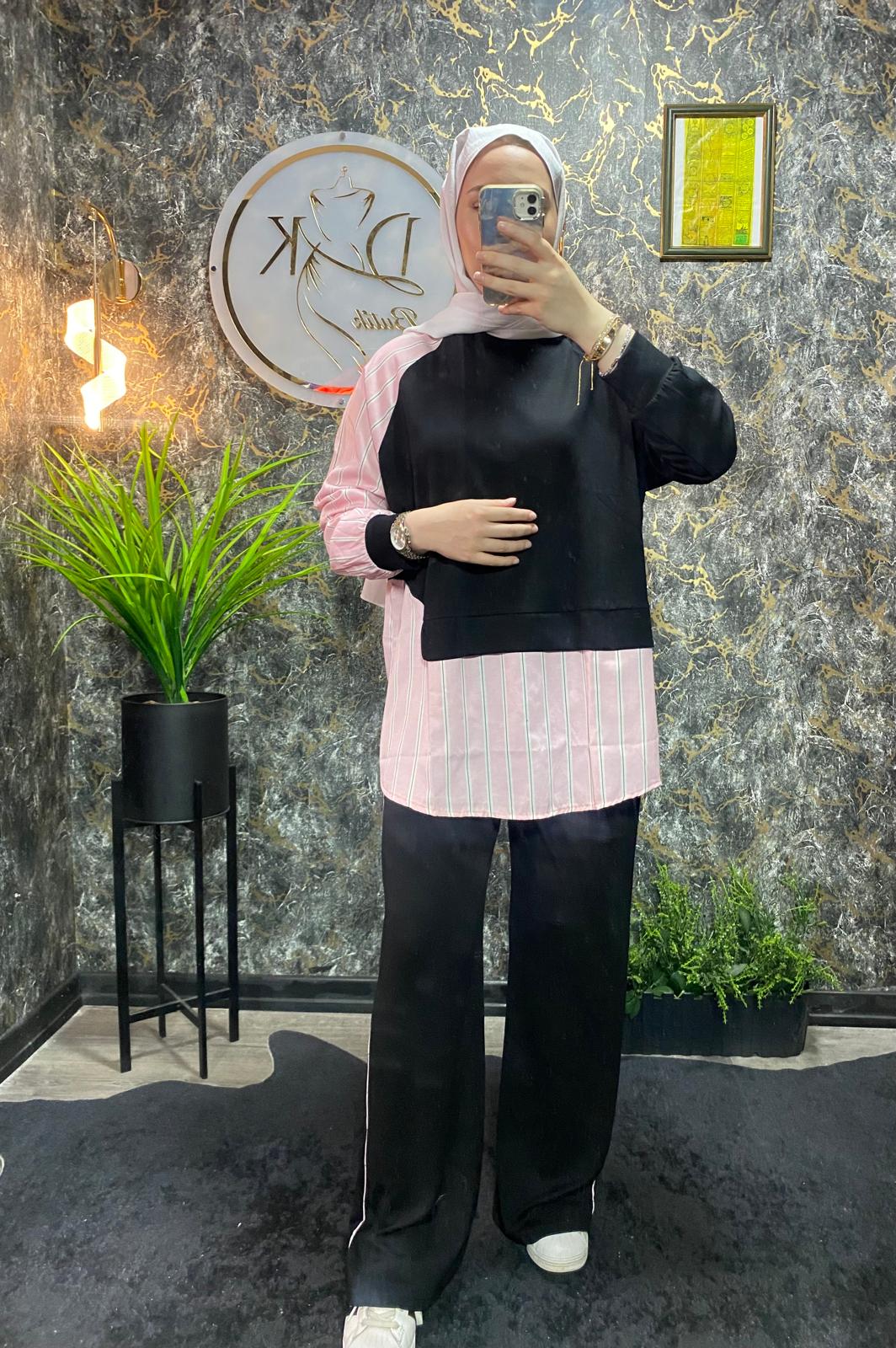 MODAL KUMAŞ İKİLİ TAKIM SİYAH