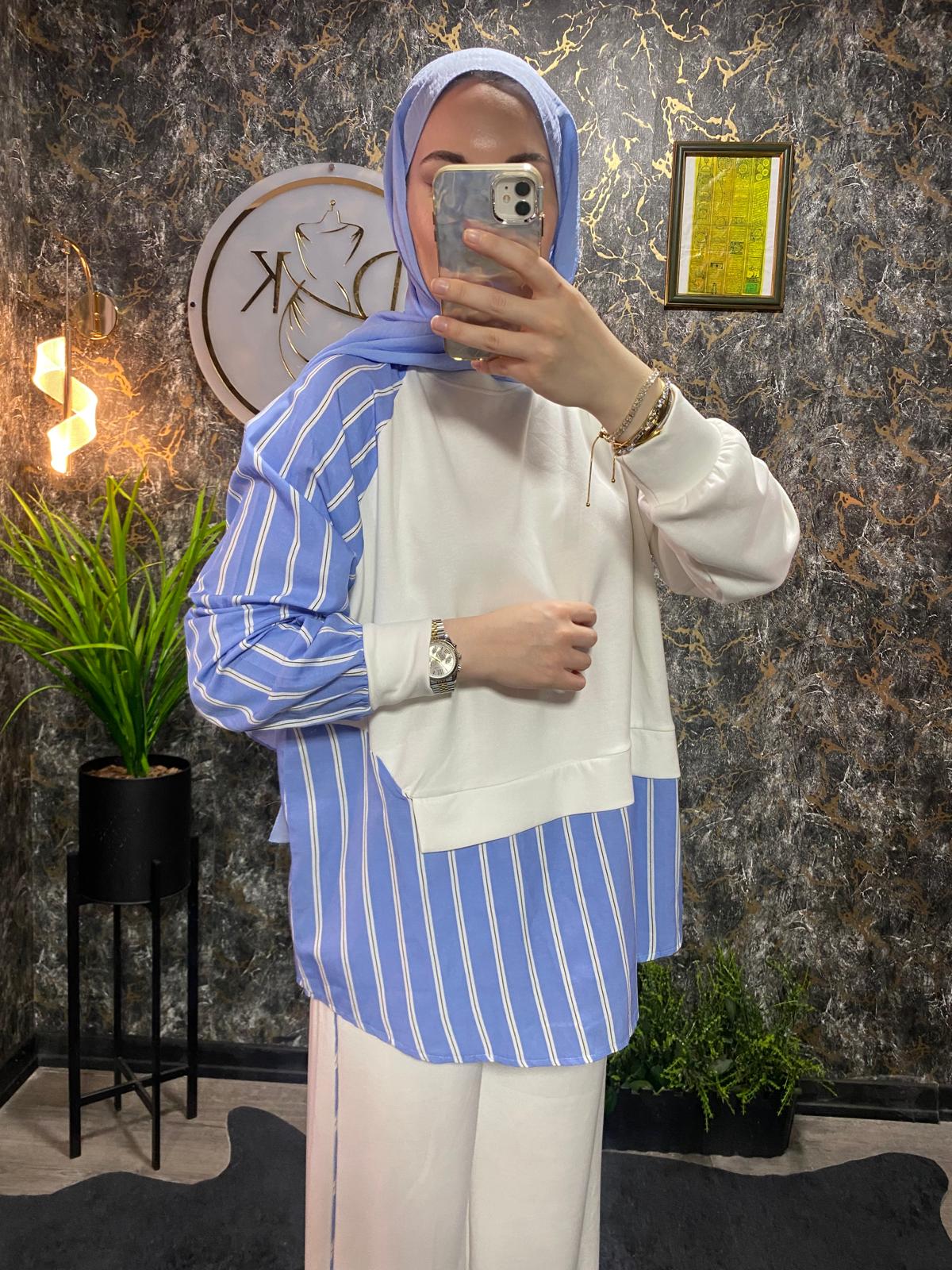 MODAL KUMAŞ İKİLİ TAKIM MAVİ