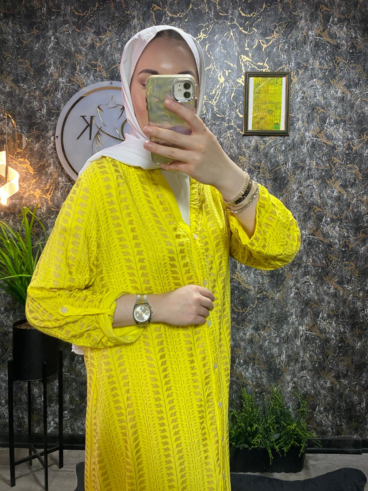 GÖMLEK ELBİSE SARI