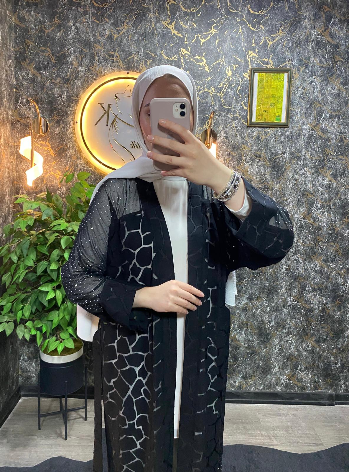 Taş İşlemeli Abaya