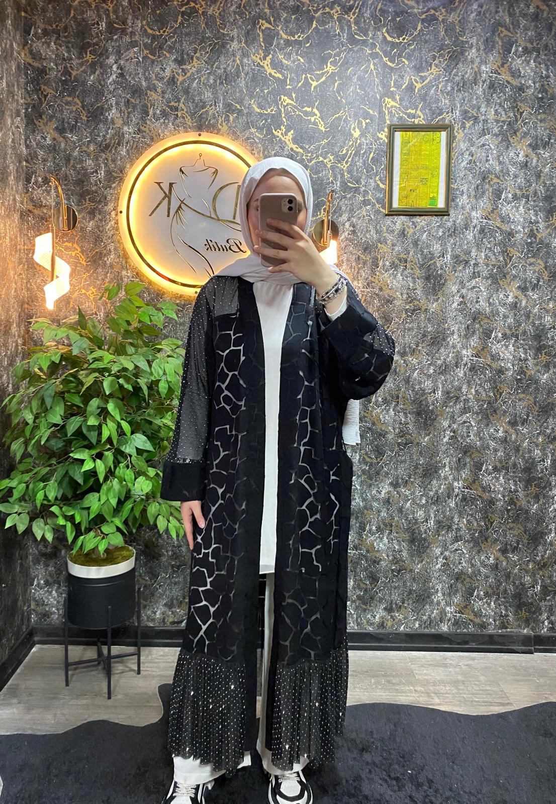 Taş İşlemeli Abaya