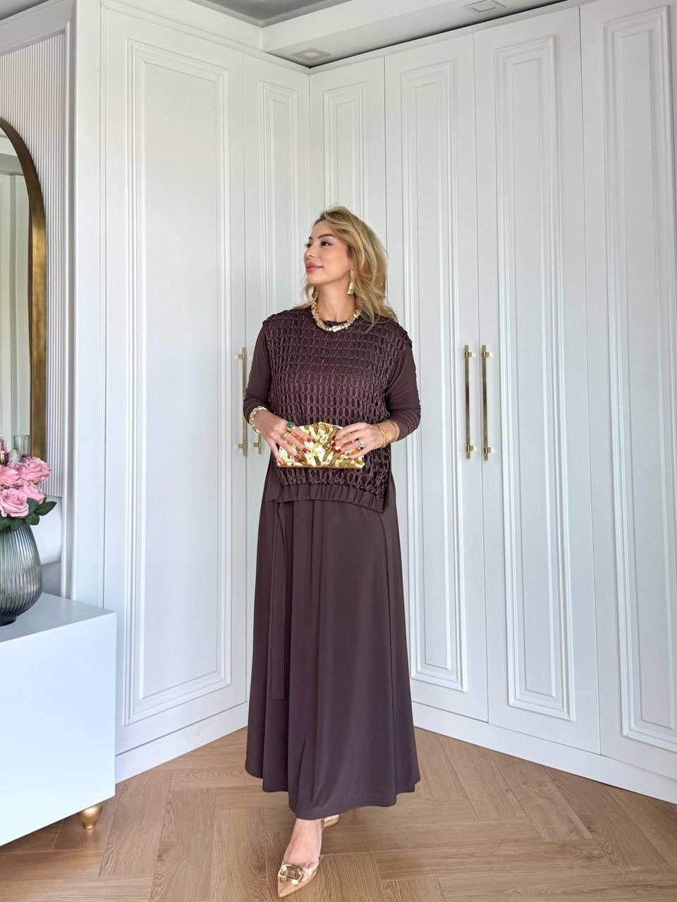 FİLE YELEKLİ ELBİSE