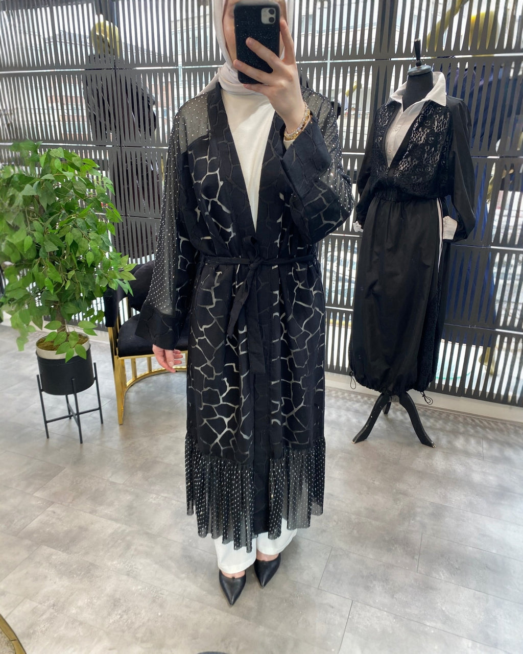 Taş İşlemeli Abaya