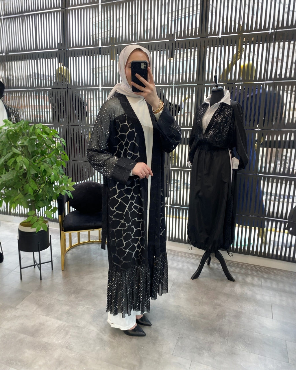 Taş İşlemeli Abaya